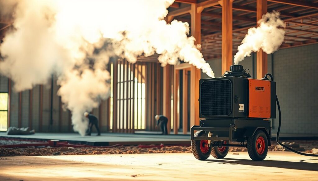 Mobile Bauheizung auf Baustelle