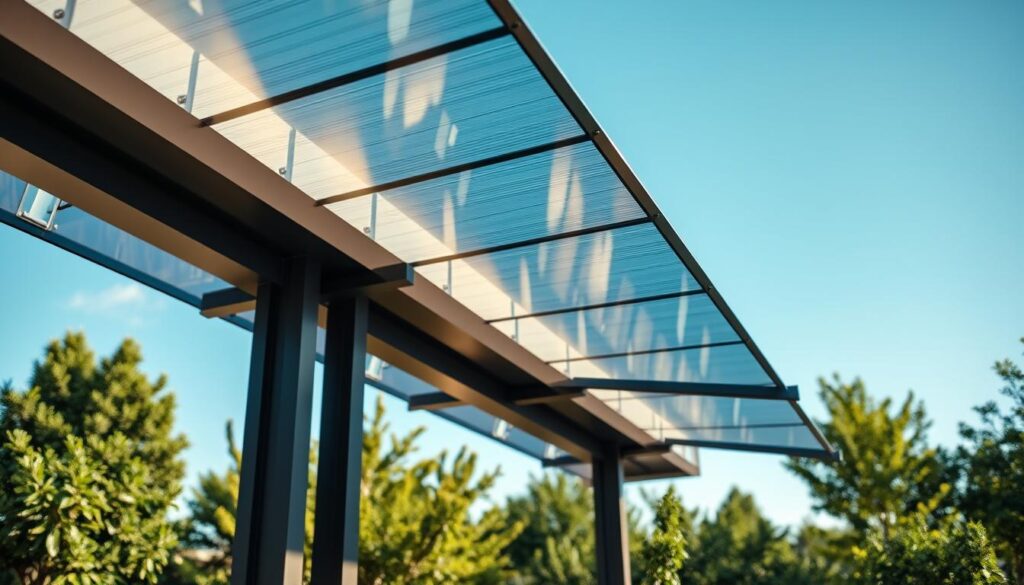 Transparente Solarmodule Terrassenüberdachung
