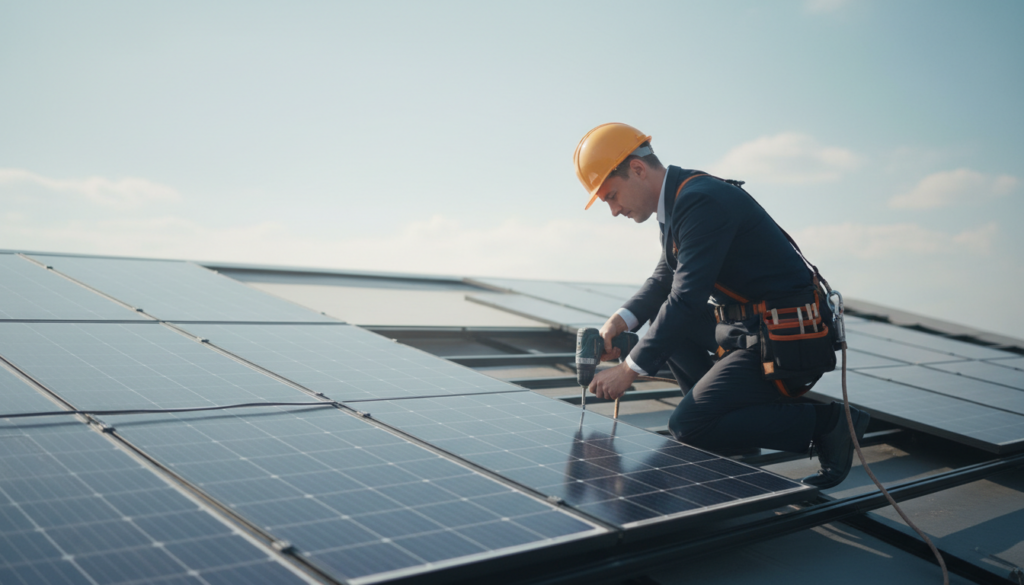 Praktische Montage von Solarmodulen Praktische Montage von Solarmodulen