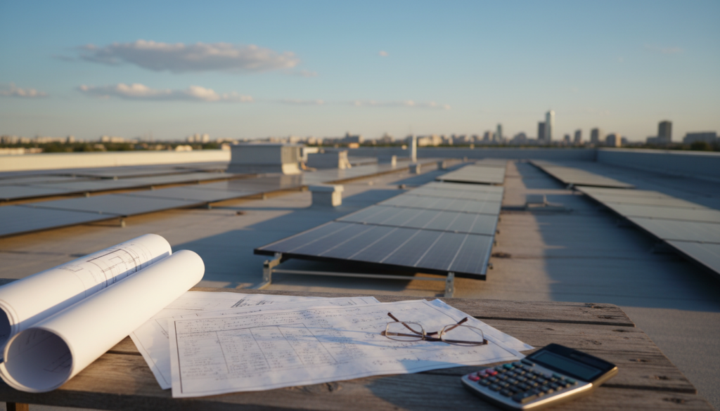 detaillierte Berechnungen Flachdach Solaranlage