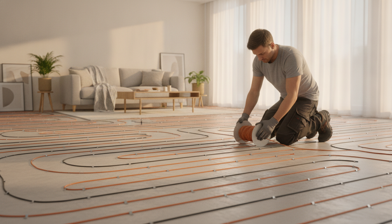 Elektrische Fußbodenheizung verlegen