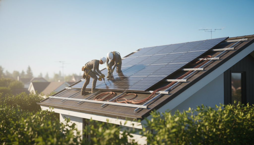 Installation der Photovoltaikanlage