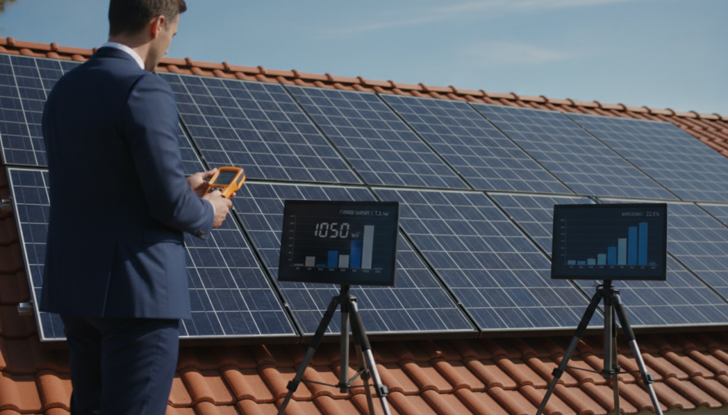 Messung und Bewertung der Photovoltaik Leistung pro m2 Messung und Bewertung der Photovoltaik Leistung pro m2